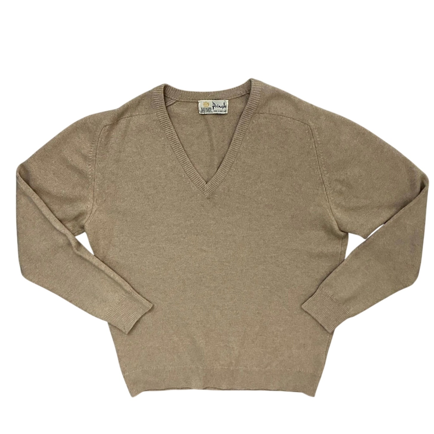 Vtg Pringle Of Scotland Royal Warrant 100% Cashmere V-Neck Sweater Scotland L